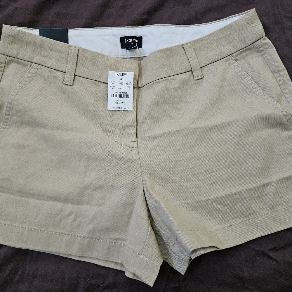 NWT J. Crew Khaki Shorts Size 4